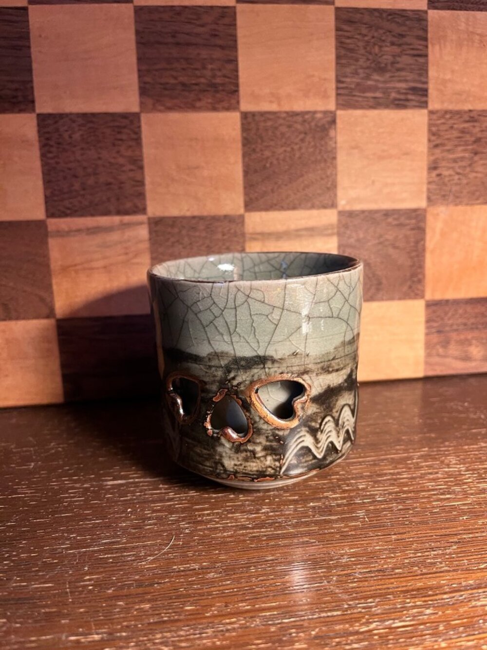 Double Walled Somayaki Japanese Tea Cup A937
